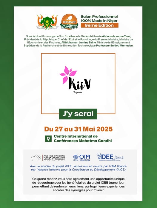KIIV Perfumes participe à la Foire 100% Made In Niger – du 27 au 31 mai 2025